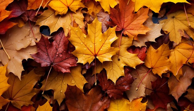 Photo dry maple leaves autumnal background