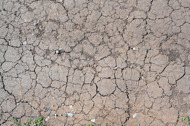 마른 진흙 갈라진 땅 질감 가뭄 계절 배경 비가 부족하여 건조하고 갈라진 땅 사막화 및 가뭄과 같은 기후 변화의 영향