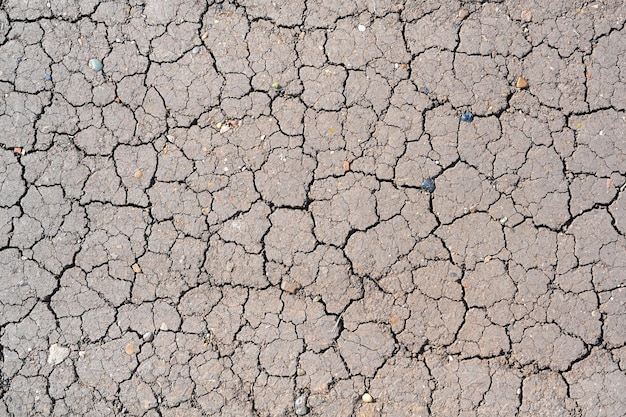 乾燥した泥のひび割れた地面のテクスチャ干ばつの季節の背景雨不足のために乾燥したひび割れた土地気候変動の影響