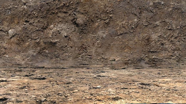 dry mud with rocks ground background texture studio scene