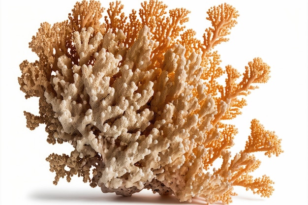 흰색 배경에 설정된 이미지의 건조한 천연 산호 또는 산호선