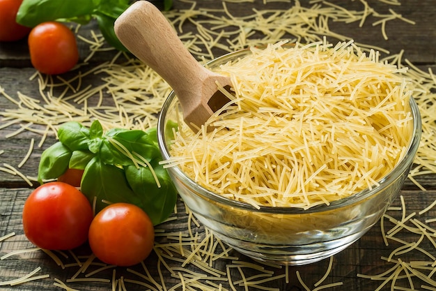 Dry pasta vermicelli