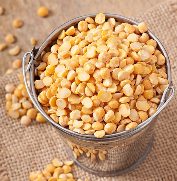 Dry peas in bucket 