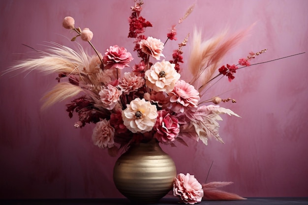 Dry plants on table indoors Interior design