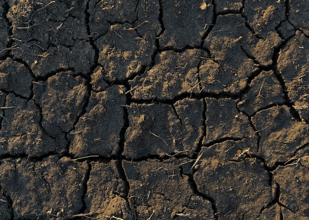 Dry pond with cracked earth