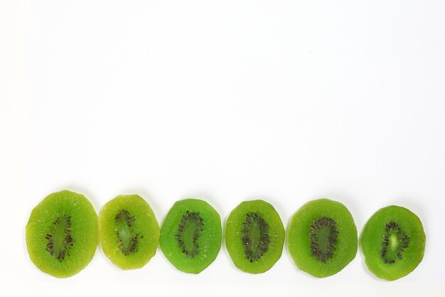 Dry preserved green kiwi ripe fruit slice colorful sweet