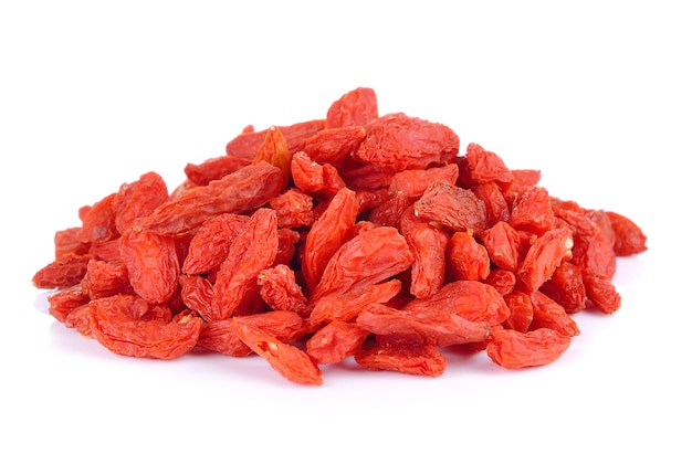 Dry red goji berries isolated