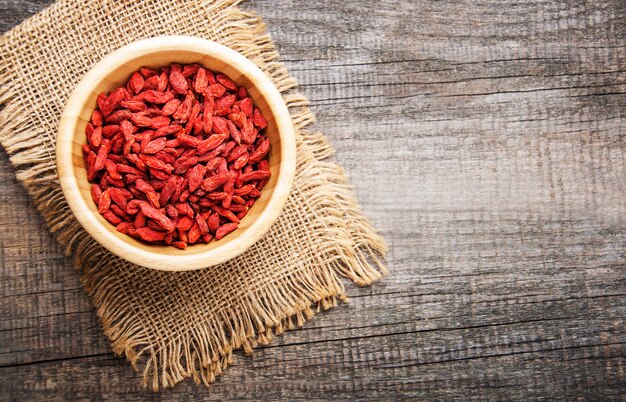 Dry red goji berries 