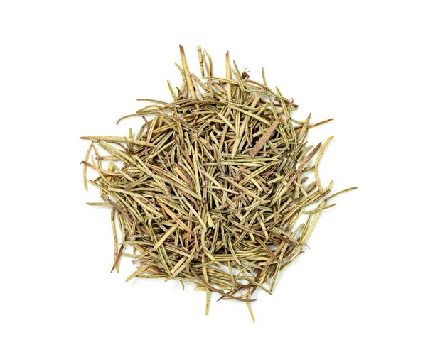 Dry rosemary pile isolated on white background