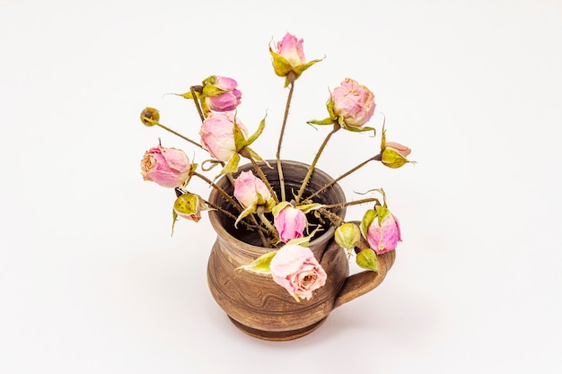 Dry roses flowers isolated