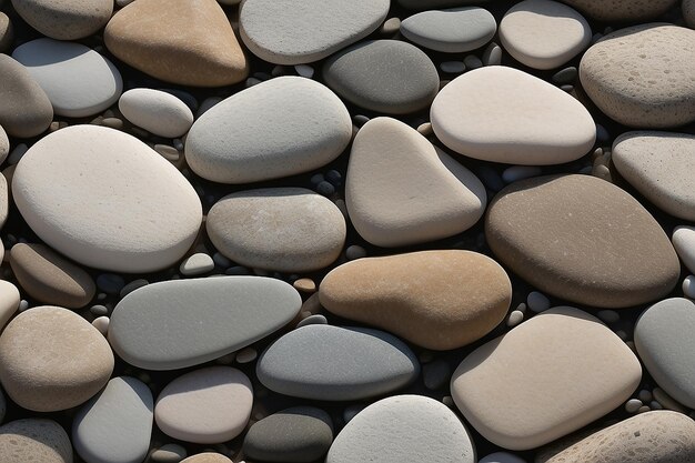 Dry round and soft river rocks