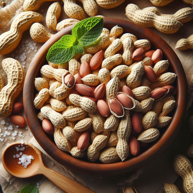 Dry shelled peanuts as background top view Healthy snack