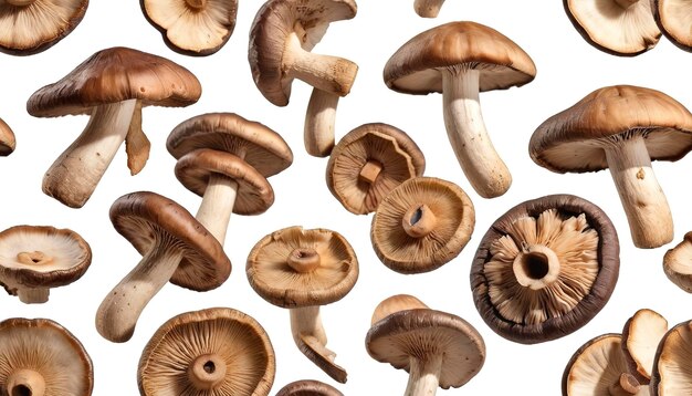 dry shiitake mushrooms isolated on white background