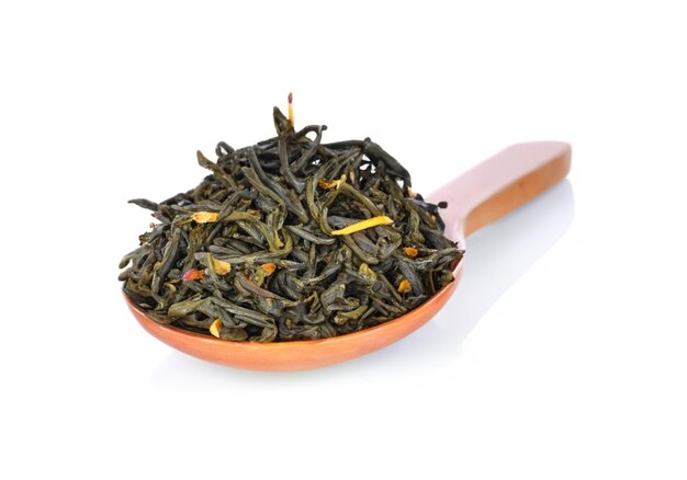 dry tea with white background