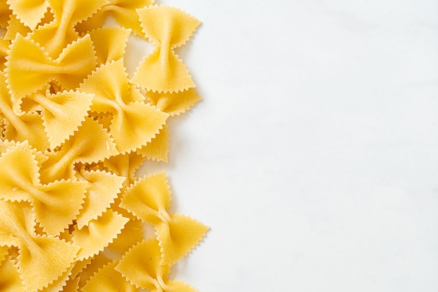 Dry uncooked farfalle pasta
