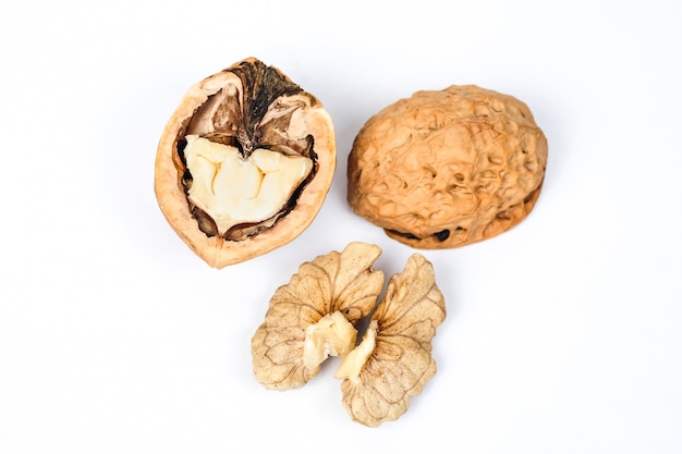 Dry Walnut isolated on white background