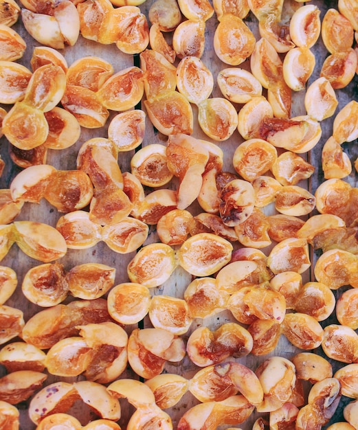 Drying Apricots Texture Background