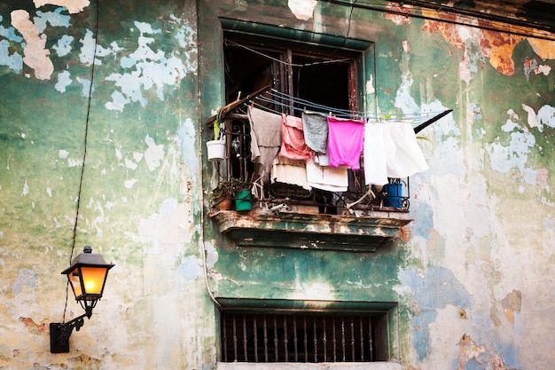 Drying clothes on the balcony