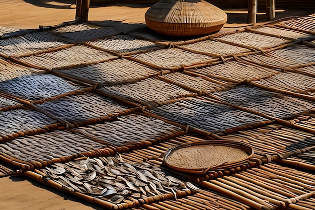 Drying fish to make the salted fish