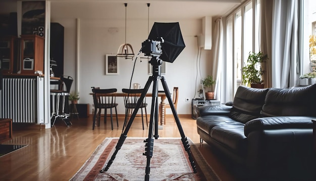 DSLR-camera filmt een modern appartement.