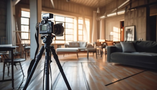 DSLR-camera filmt een modern appartement.