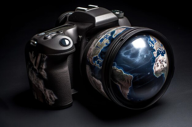 DSLR Camera globe World Photography Day generative AI