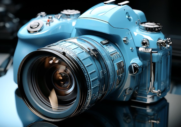 DSLR-camera met lens