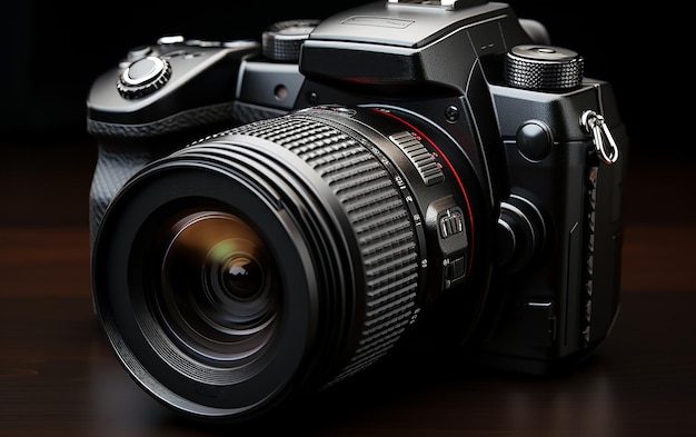 Photo dslr camera with lens