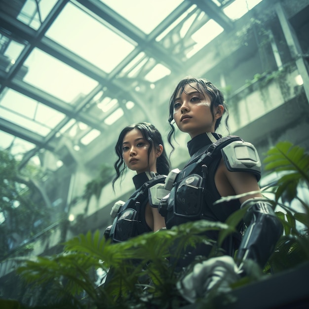 Dual Beacons of the Future HyperRealistic Singaporean Sisters Illuminate a Dystopian Ukiyo