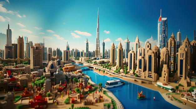 Dubai in Block Style Generative AI