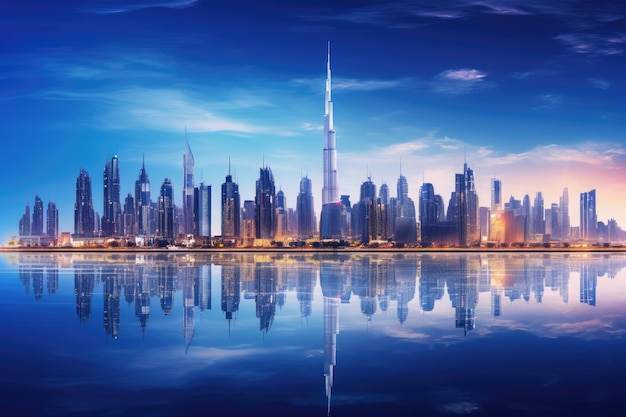 두바이 비즈니스 베이 파노라마 뷰 UAE AI 생성