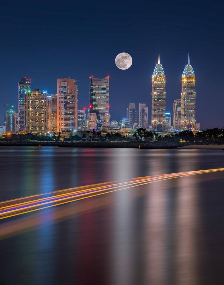 Photo dubai city center skyline united arab emirates