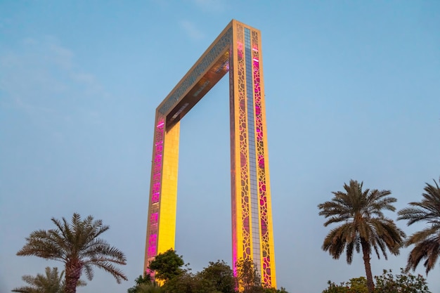 Dubai frame at night