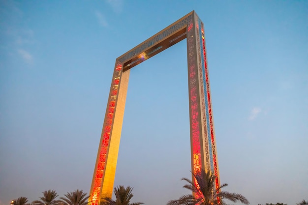 Dubai frame at night