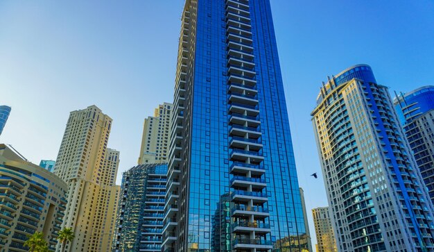 Dubai Marina in Dubai UAE View of the skyscrapers and the canal