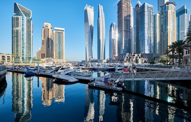 Dubai marina skyline in United Arab Emirates