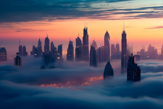 Dubai under the mist