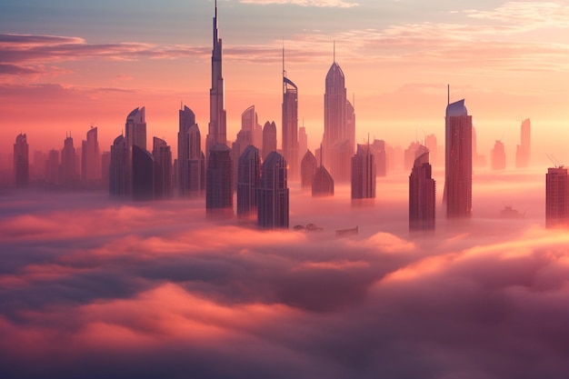 Dubai under the mist