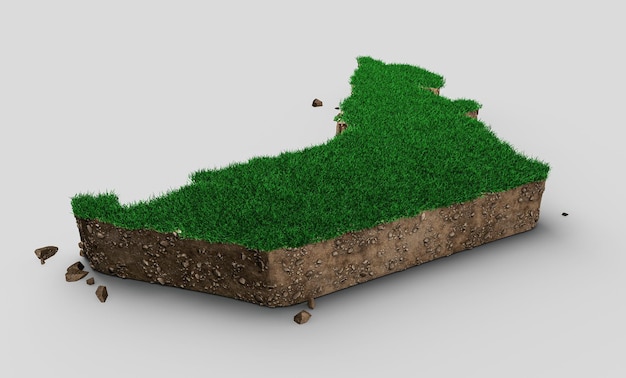 Dubai UAE Map Grass and ground texture 3d illustration