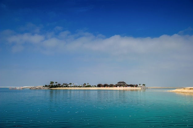 DUBAI,UAE:View of artificial island Lebanon,located in Dubai's World Islands development.The Island is the first development to open it's doors to the public.