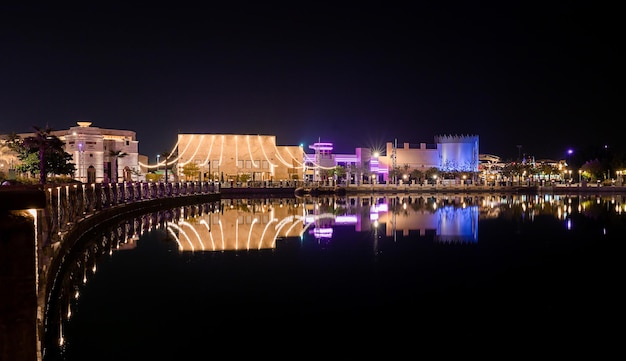 DUBAI UNITED ARAB EMIRATES November 05 2021 Territory of the DUBAI Parks And Resorts at night