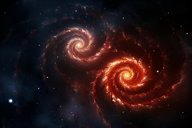 Foto dubbele whirlpool galaxy's spiraal schoonheid