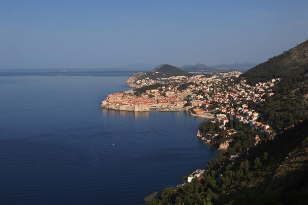 Dubrovnikstad op adriatische overzees, kroatië