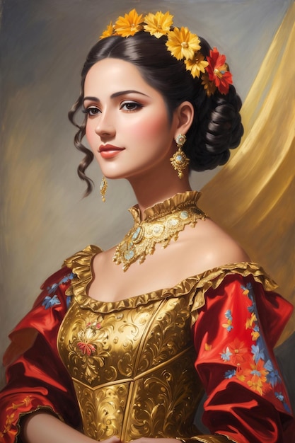 Duchess of Spain Oil Painting Illustration
