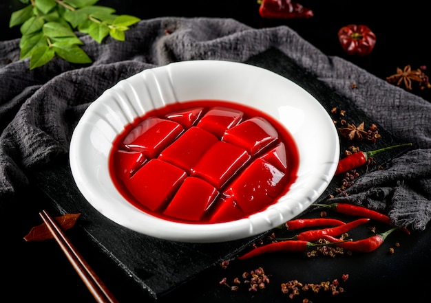 duck blood of hot pot food