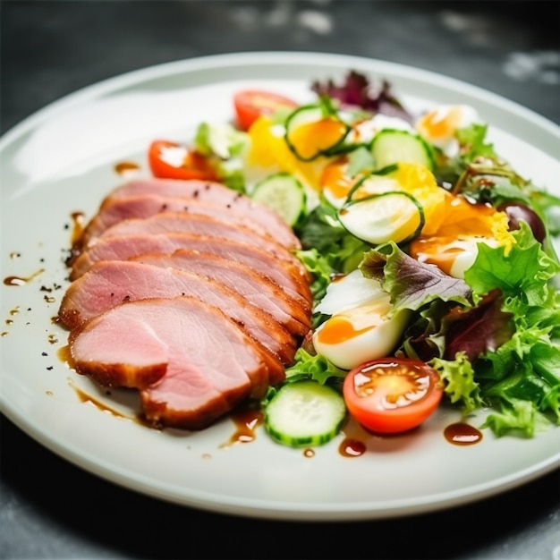 Duck Breast Meat With Vegetable Salad