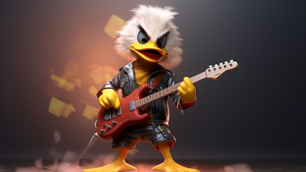 duck dressed like a rock star similar AI generative