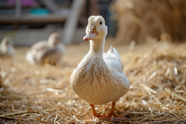 a duck on a farm