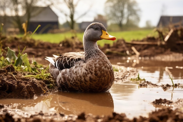 A Duck on a farm