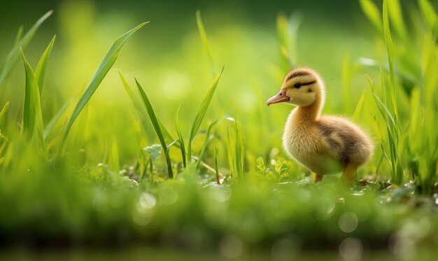 Photo a duck in the grass field